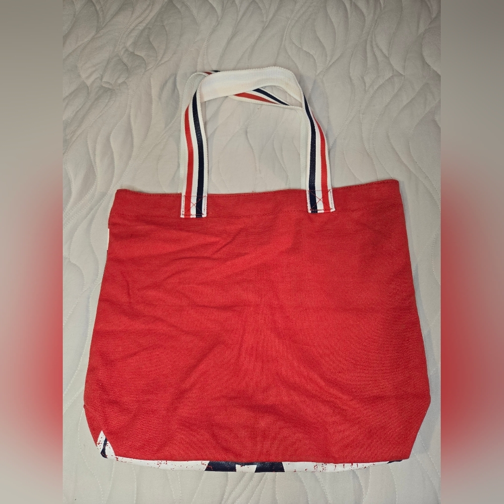 Disney Mickey Mouse Canvas Tote Bag, Velcro Close, Red/White/Blue American 16x14 - Picture 2 of 3